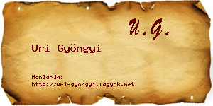 Uri Gyöngyi névjegykártya